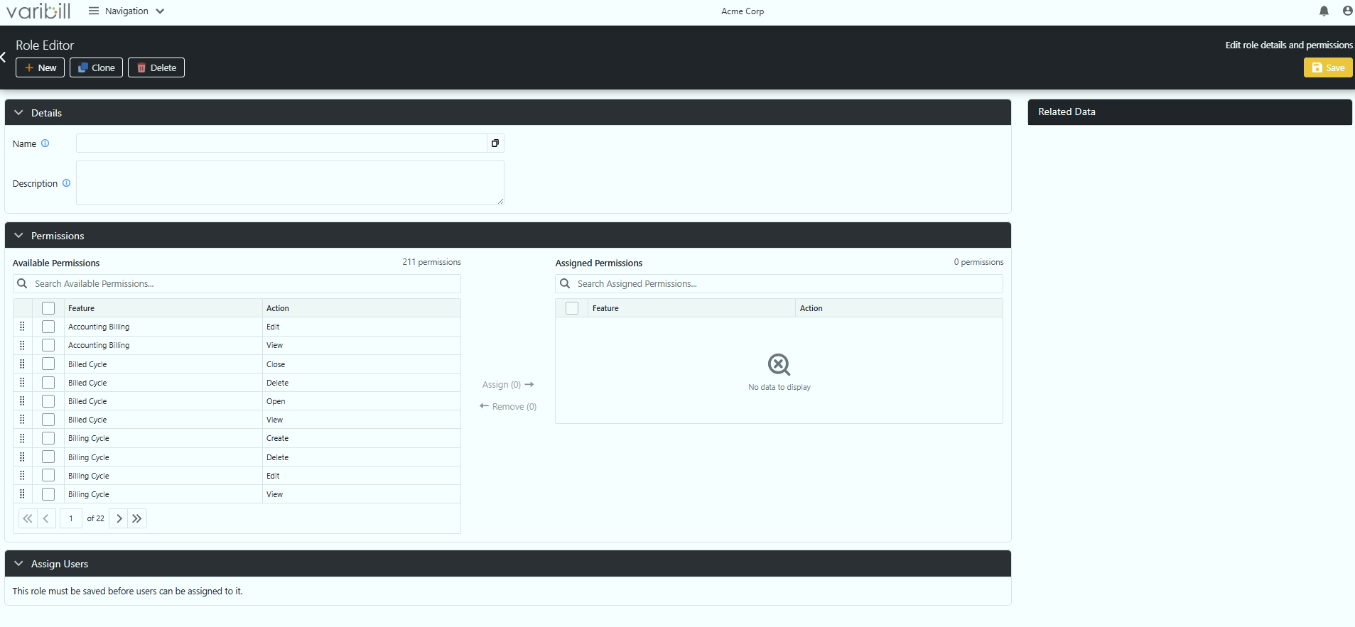 Role Editor permissions