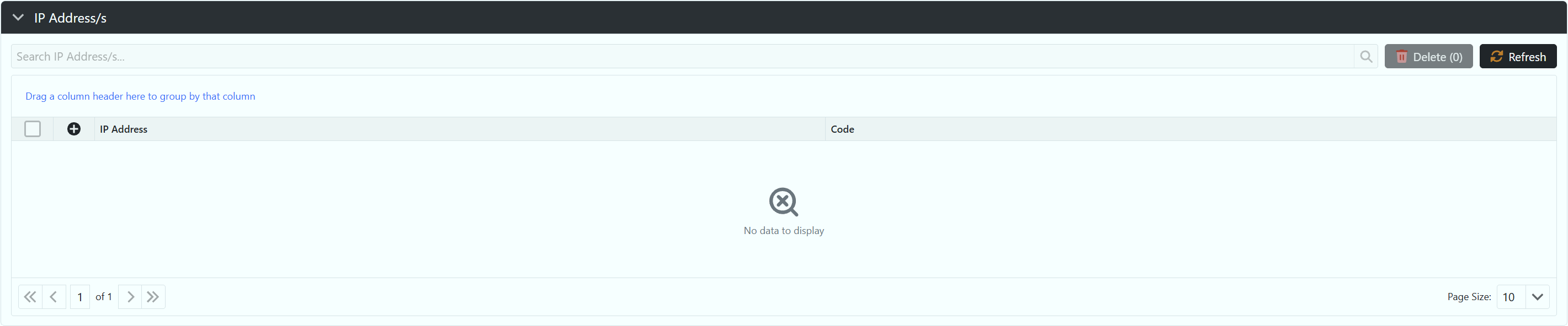 IP Address/es Window Example